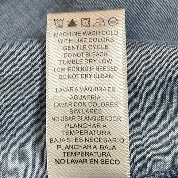 BILLY T Woman’s Denim’s Dress Collar Adjustable Sleeves Size XL Lyocell Blue - Picture 14 of 14